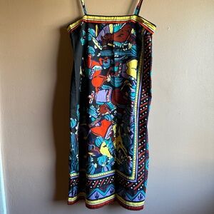 🌵VINTAGE 70s Handmade Mexican COWBOY Western 🐴  Horse Desert Dress Sz Small